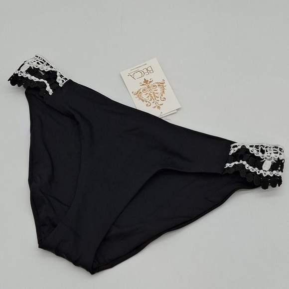 BECCA X Rebecca Virtue Black & White Hipster Bikini Bottom Size Small NWT - Picture 7 of 14